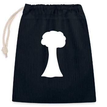 Symbole Arbre Nature Forme - Sac cadeau en coton avec cordon (25 x 30 cm) - bleu marine - Devant