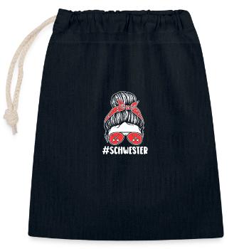Fencer Sister Fencing - Closable cotton gift bag (25x30cm) - navy - Front