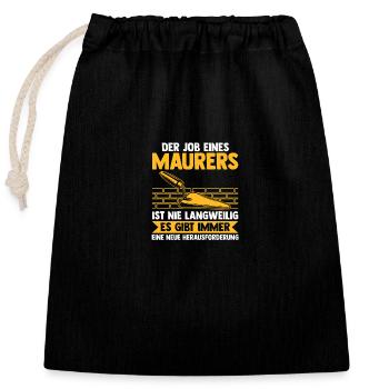 Master Bricklayer Journeyman Bricklayer - Closable cotton gift bag (25x30cm) - black - Front