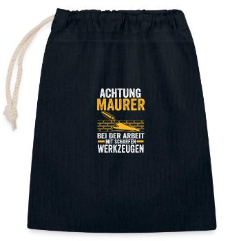 Master Bricklayer Journeyman Bricklayer - Closable cotton gift bag (25x30cm) - navy - Front