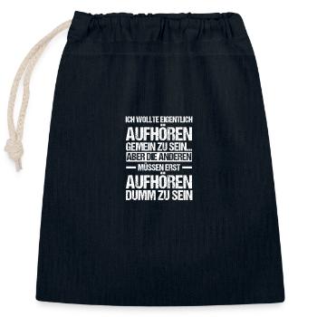 Ich Wollte Aufhören Gemein Zu Sein - Verschließbarer Geschenkbeutel aus Baumwolle (25x30cm) - Navy - Vorne