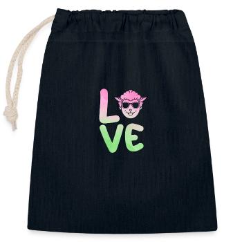 Shepherd Sheep - Closable cotton gift bag (25x30cm) - navy - Front