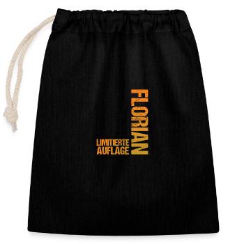Florian - Closable cotton gift bag (25x30cm) - black - Front
