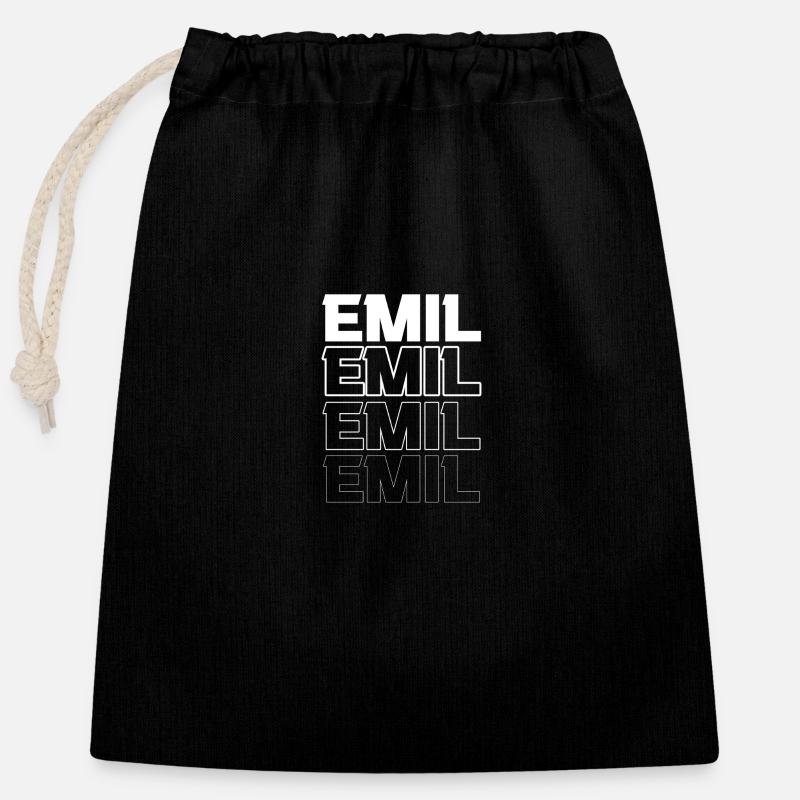 Emil - Closable cotton gift bag (25x30cm) - black