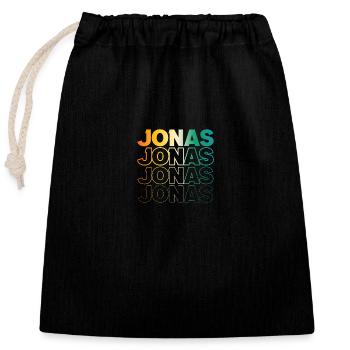 Jonas - Verschließbarer Geschenkbeutel aus Baumwolle (25x30cm) - Schwarz - Vorne