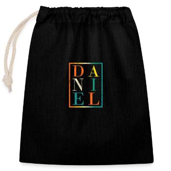 Daniel - Sac cadeau en coton avec cordon (25 x 30 cm) - noir - Devant