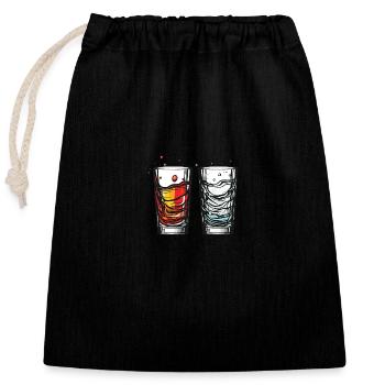 Tequila Glass - Closable cotton gift bag (25x30cm) - black - Front