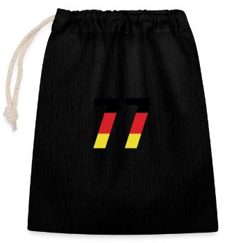 77 Number Germany Jersey - Closable cotton gift bag (25x30cm) - black - Front