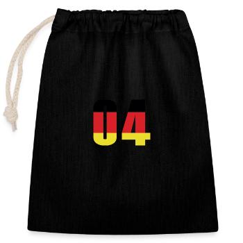 Maillot de l’Allemagne à 4 numéros - Sac cadeau en coton avec cordon (25 x 30 cm) - noir - Devant