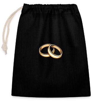 Wedding Wedding Rings - Closable cotton gift bag (25x30cm) - black - Front