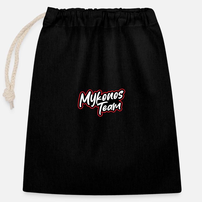 Mykonos Team - Closable cotton gift bag (25x30cm) - black