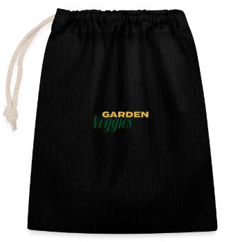 Garden Veggies Font - Closable cotton gift bag (25x30cm) - black - Front