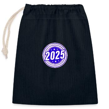 2025 jahr - Verschließbarer Geschenkbeutel aus Baumwolle (25x30cm) - Navy - Vorne