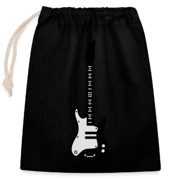 guitare - Sac cadeau en coton avec cordon (25 x 30 cm) - noir - Devant