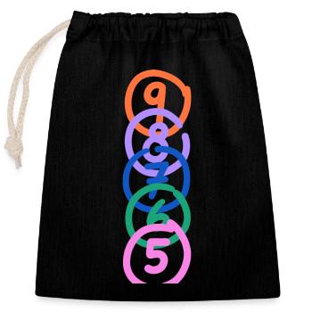 Sidback Unltd. - from 9 to 5 - Closable cotton gift bag (25x30cm) - black - Front