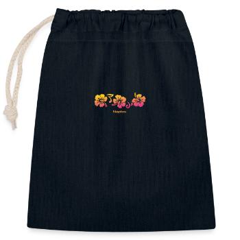 Naples Florida Hibiskus Souvenir Urlaub - Verschließbarer Geschenkbeutel aus Baumwolle (25x30cm) - Navy - Vorne