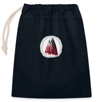 Scary Ghost / Halloween - Closable cotton gift bag (25x30cm) - navy - Front