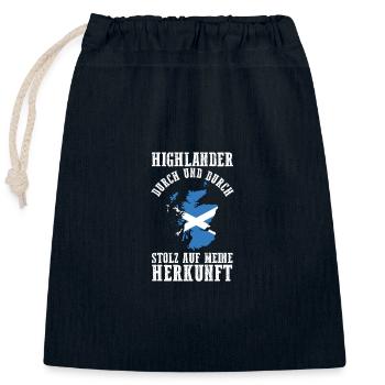 Schotten Schottisch Schottland - Verschließbarer Geschenkbeutel aus Baumwolle (25x30cm) - Navy - Vorne