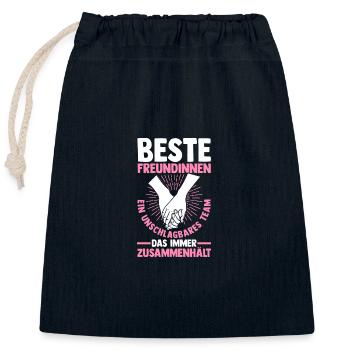 Meilleur ami - Sac cadeau en coton avec cordon (25 x 30 cm) - bleu marine - Devant