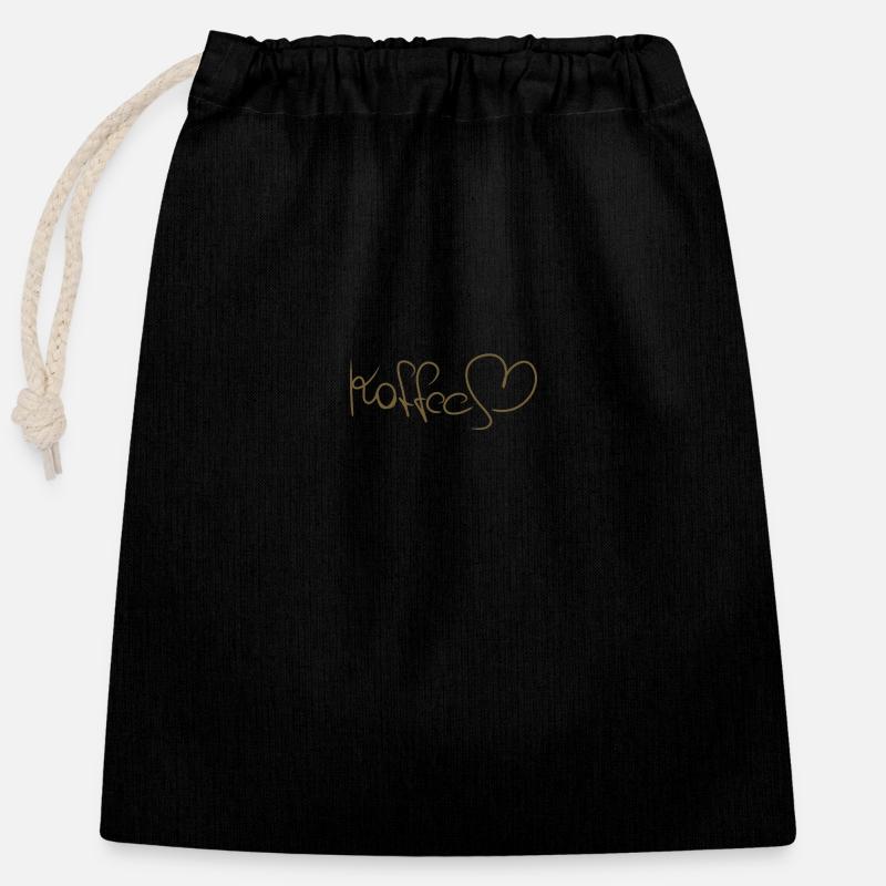 Kaffee - Verschließbarer Geschenkbeutel aus Baumwolle (25x30cm) - Schwarz