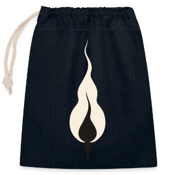 Scintillement douillet de la flamme - Sac cadeau en coton avec cordon (25 x 30 cm) - bleu marine - Devant