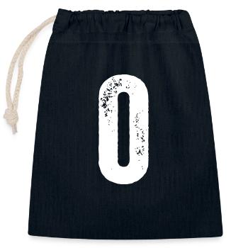 O - Closable cotton gift bag (25x30cm) - navy - Front