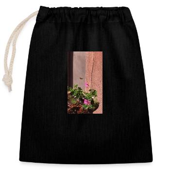 Nature - Sac cadeau en coton avec cordon (25 x 30 cm) - noir - Devant