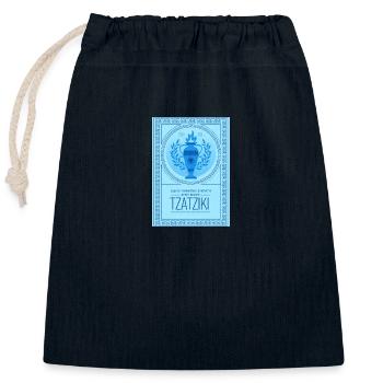 Tzatziki Spice Recipe Greek Pattern - Closable cotton gift bag (25x30cm) - navy - Front