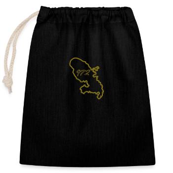 carte martinik or - Sac cadeau en coton avec cordon (25 x 30 cm) - noir - Devant
