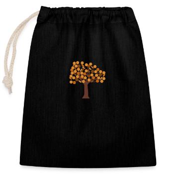 Money plant - Closable cotton gift bag (25x30cm) - black - Front