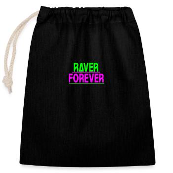 Raver forever - Closable cotton gift bag (25x30cm) - black - Front