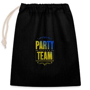 Équipe de fête - Sac cadeau en coton avec cordon (25 x 30 cm) - noir - Devant