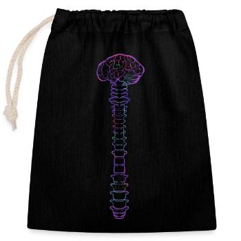 physiotherapist - Closable cotton gift bag (25x30cm) - black - Front