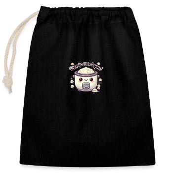 Rice Cooker Cutie - Closable cotton gift bag (25x30cm) - black - Front