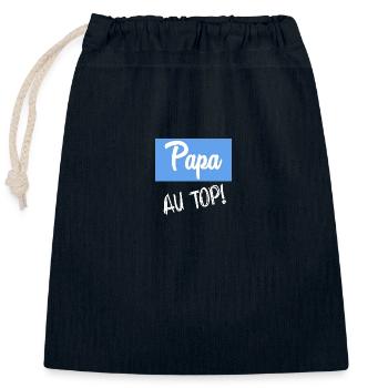 FÊTE DES PÈRES - Sac cadeau en coton avec cordon (25 x 30 cm) - bleu marine - Devant