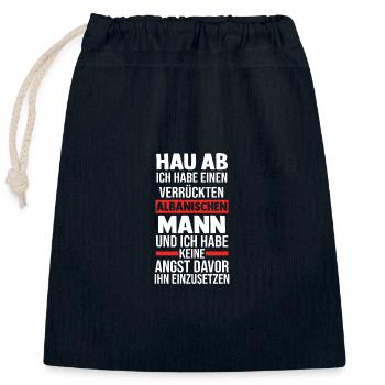 Albaner Albanisch Albanien - Verschließbarer Geschenkbeutel aus Baumwolle (25x30cm) - Navy - Vorne