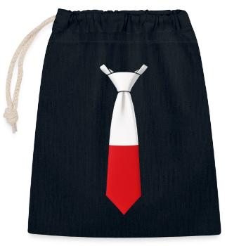Poland Tie – Flaggendesign - Verschließbarer Geschenkbeutel aus Baumwolle (25x30cm) - Navy - Vorne