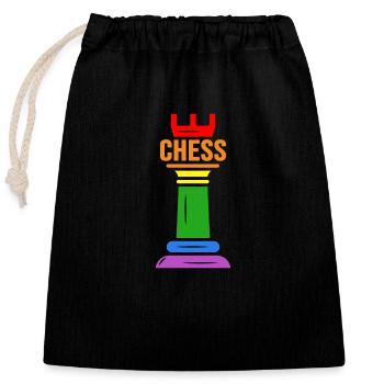 Chess Checkmate Chess Player "LGBT-Chess" - Closable cotton gift bag (25x30cm) - black - Front
