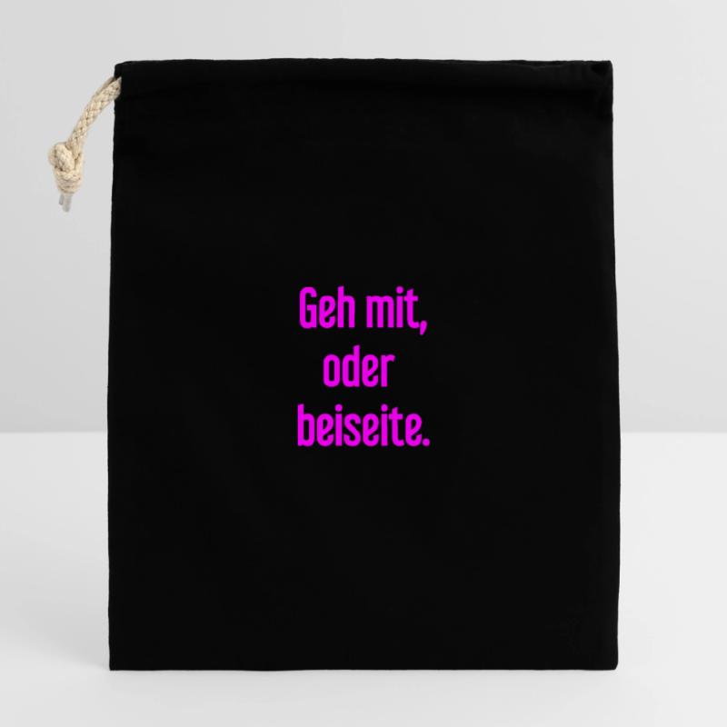 Geh mit oder beiseite Verschließbarer Geschenkbeutel aus Baumwolle (25x30cm)