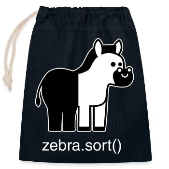 Assorted zebra - Closable cotton gift bag (25x30cm) - navy - Front