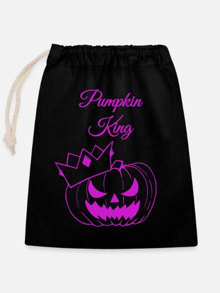 Pumpkin King - Verschließbarer Geschenkbeutel aus Baumwolle (25x30cm) - Schwarz