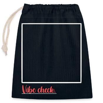 Vibe Chec - Verschließbarer Geschenkbeutel aus Baumwolle (25x30cm) - Navy - Vorne