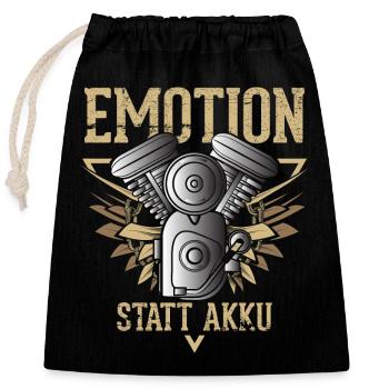 EMOTION - statt Akku - Verschließbarer Geschenkbeutel aus Baumwolle (25x30cm) - Schwarz - Vorne
