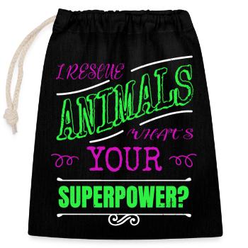 present birthday present animal cruelty abuse dog - Closable cotton gift bag (25x30cm) - black - Front