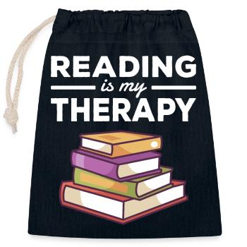 Buch Lesen Entspannen Therapie Buchliebhaber - Verschließbarer Geschenkbeutel aus Baumwolle (25x30cm) - Navy - Vorne