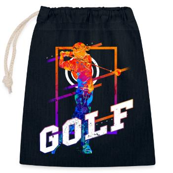 Golf Golf Golfer Sport Hobby Club Vintage - Closable cotton gift bag (25x30cm) - navy - Front
