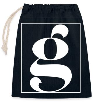 Lettre alphabet g - Sac cadeau en coton avec cordon (25 x 30 cm) - bleu marine - Devant
