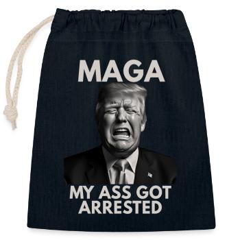 Anti--Witz über lustige politische Parodie der Demokraten - Verschließbarer Geschenkbeutel aus Baumwolle (25x30cm) - Navy - Vorne