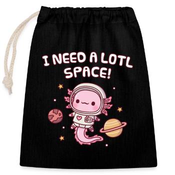 Niedlich Axolotl Astronaut Ich Brauche Einen Lotl Space Funny P - Verschließbarer Geschenkbeutel aus Baumwolle (25x30cm) - Schwarz - Vorne