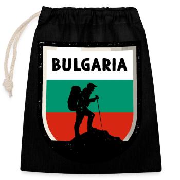 Bulgarien Flagge Bulgarische Fahne Goldstrand - Verschließbarer Geschenkbeutel aus Baumwolle (25x30cm) - Schwarz - Vorne